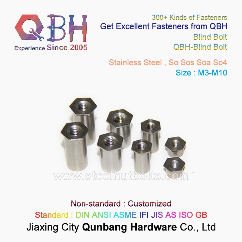 Qbh Customized Socket Head Self-Clinching Stainless Steel Blind Maintaining Repairing Replace Replacement Spare OEM ODM Threaded Insert Fasteners